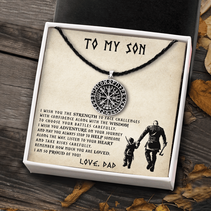 Viking Dad To Son - I Wish You The Strength - Viking Compass To My Son Gift