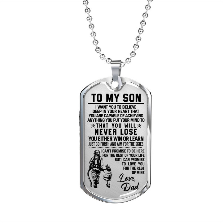 Firefighter Son Gifts - To My Son - I Want You to Believe Deep in Your Heart Love Dad