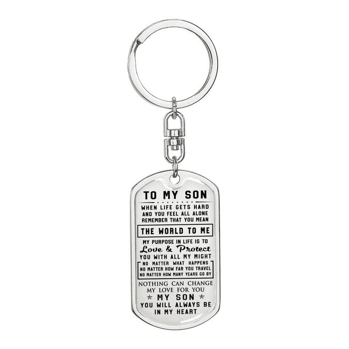 TO MY SON - Nothing can change my love for you Love Dad Mom to Son Gift - Dog Tag Pendant Keychain
