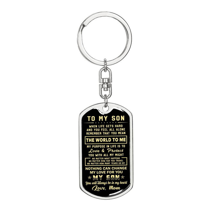 To my Son Nothing can change my love for you Love Mom 2 - Dog Tag Pendant Keychain