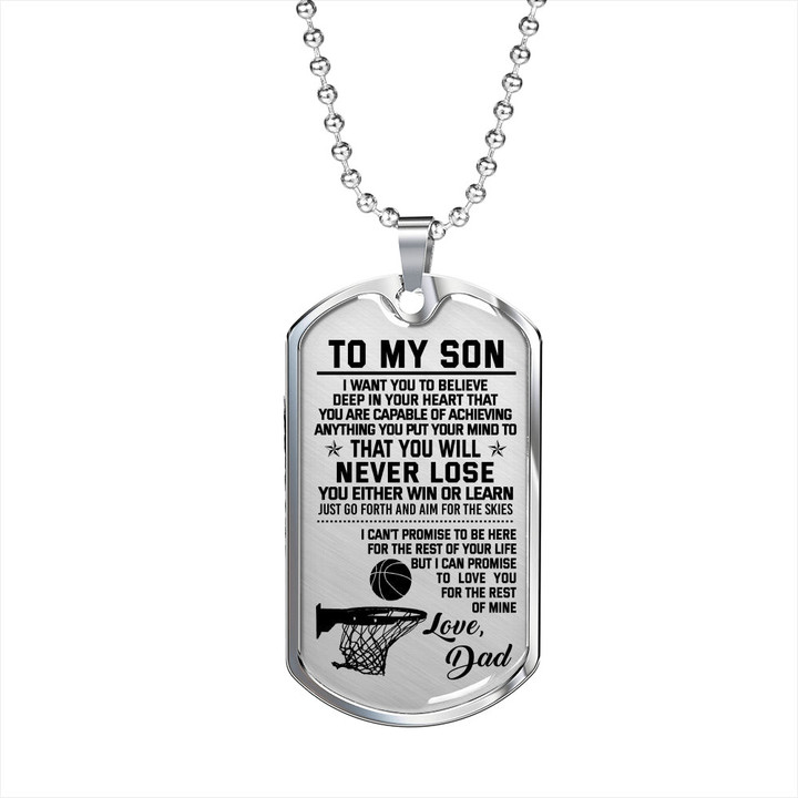 Basketball Son Gifts - To My Son - I Want You to Believe Deep in Your Heart Love Dad