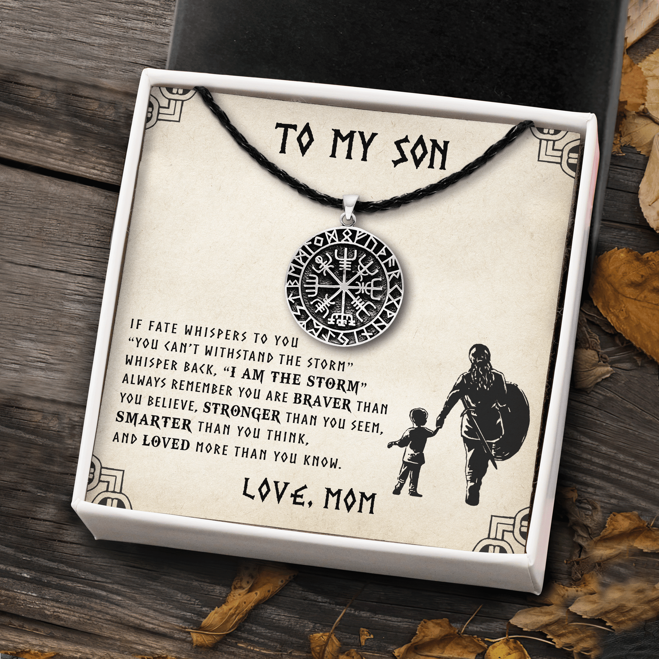 To My Son - The Storm - Shieldmaiden Mom To Son Gift - Viking Compass