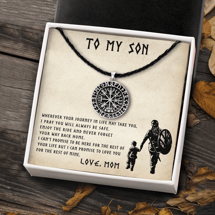 Shield Maiden Mom To Son - Wherever Your Journey in Life May Take You - Viking Compass