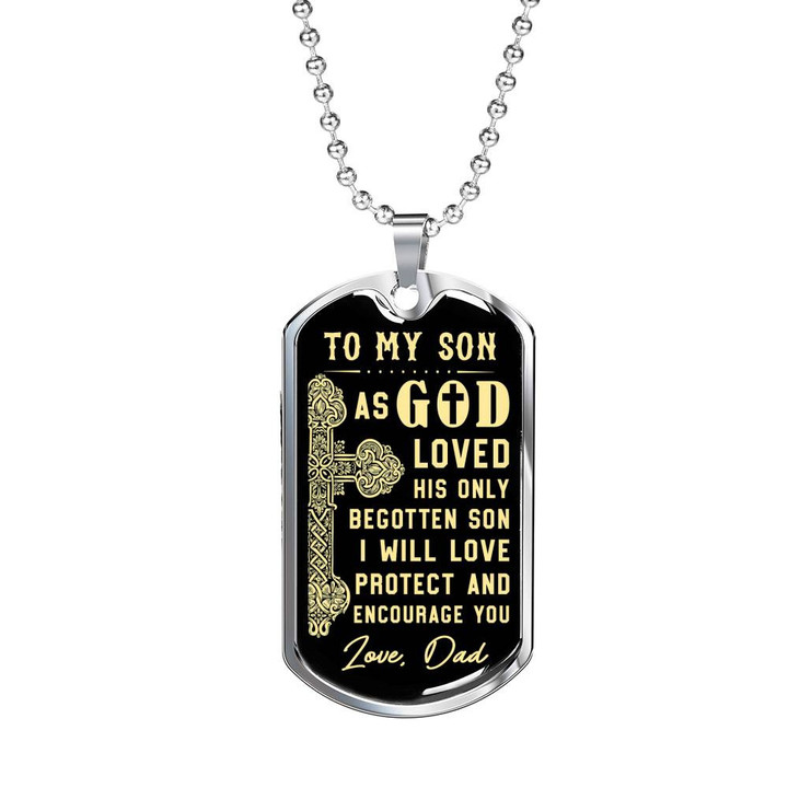 To My Son Gifts Love Dad Dog tag