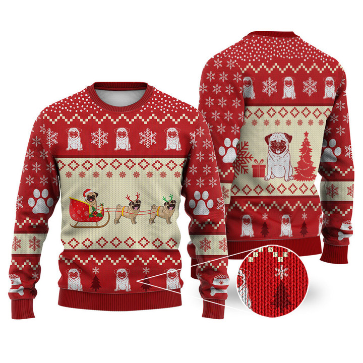 Pug Dog Reindeer Christmas Sweater Christmas Knitted Print Sweatshirt - Best Gift For Christmas, Noel Malalan Sweater 2022