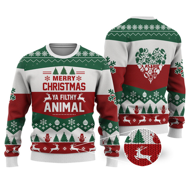 Merry Christmas Ya Filthy Animal All Sweater Christmas Knitted Print Sweatshirt - Best Gift For Christmas, Noel Malalan - Christmas Signature Sweater 2022