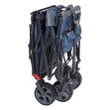 MacSports WPP-100 Heavy Duty Folding Wagon Cart Push Pull Collapsible with All Terrain Wheels and Handle Portable, Denim Blue