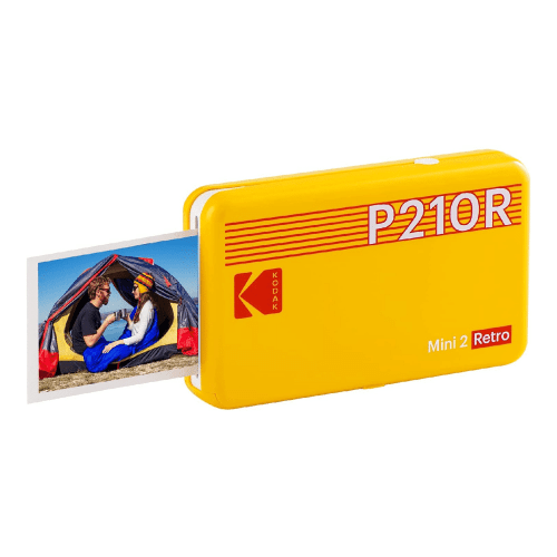 Kodak Mini 2 Retro 2.1 x 3.4” Portable Instant Photo Printer, Printer + 8 Sheets, Yellow
