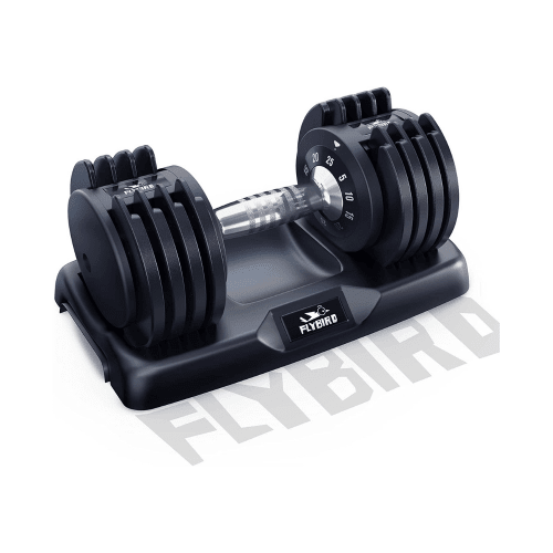 FlyBird Adjustable Dumbbell, 25/55 Lb Single Dumbbell For Men And Women With Anti-Slip Metal Handle