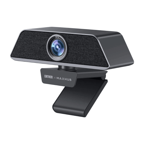Enther & Maxhub Autoframing 4K Stream Webcam with Microphone, HD Auto Light Correction, Wide Field of View