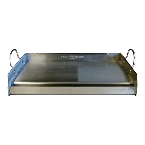 Little Griddle GQ230 Stainless Steel Professional Quality Griddle with Even Heat Cross Bracing and Removable Handles for Charcoal/Gas Grills