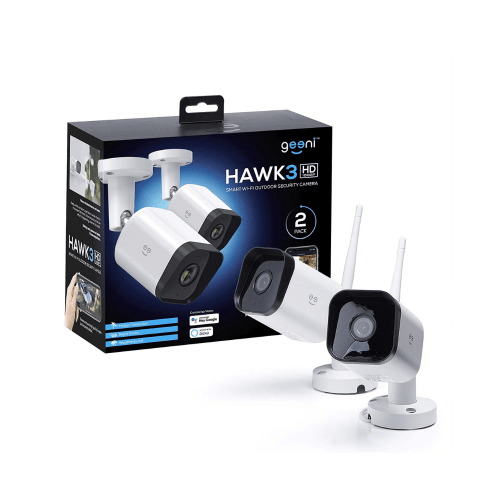 Geeni HD Hawk 3 1080p Outdoor Security Camera, IP66 Weatherproof WiFi Surveillance, 2 Pack