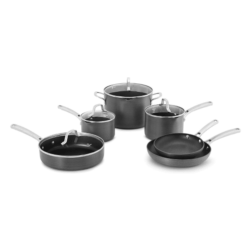 Calphalon Classic Hard-Anodized Nonstick Pots And Pans, 10-Piece Cookware Set, Gray