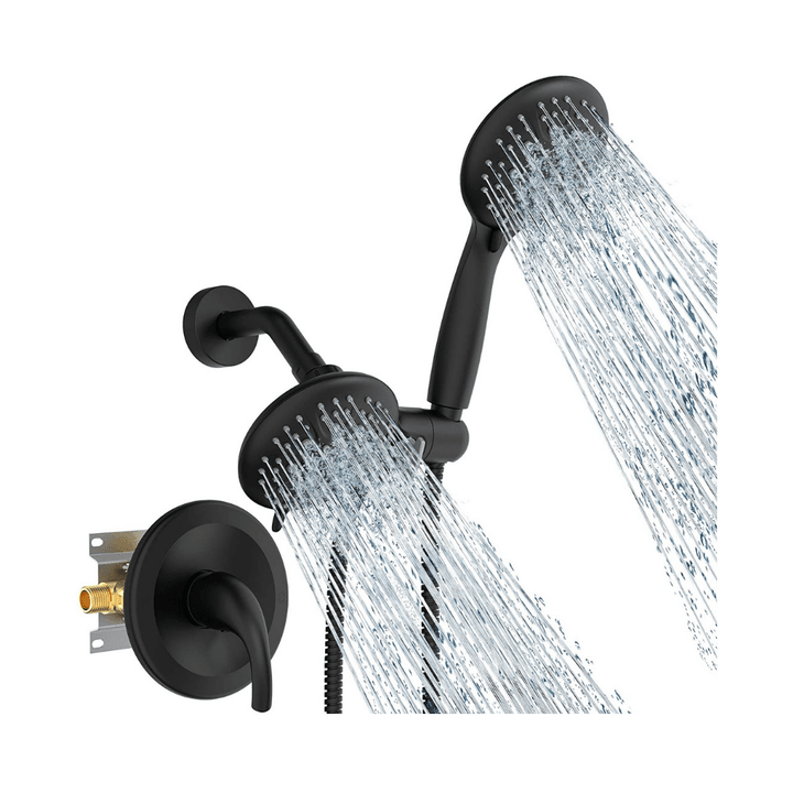 Sr Sun Rise Shower System with Handheld Showerhead & Rain Shower Combo Set, Matte Black-Toolcent®