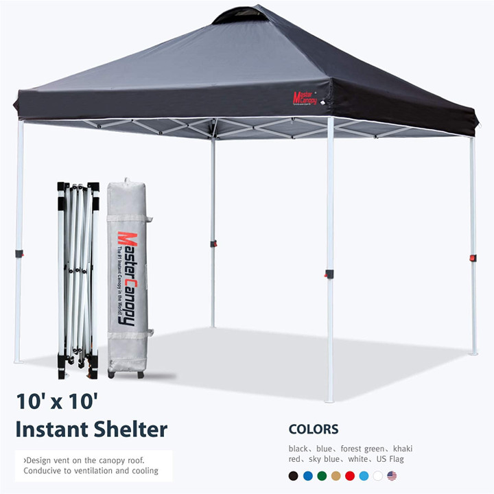 Mastercanopy Pop-up Canopy Tent Commercial Instant Canopy With Wheeled Bag, 10"x10"-Toolcent®