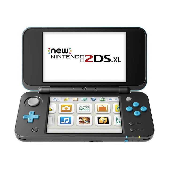 New Nintendo 2DS XL System w/ Mario Kart 7 Pre-installed, Black & Turquoise-Toolcent®