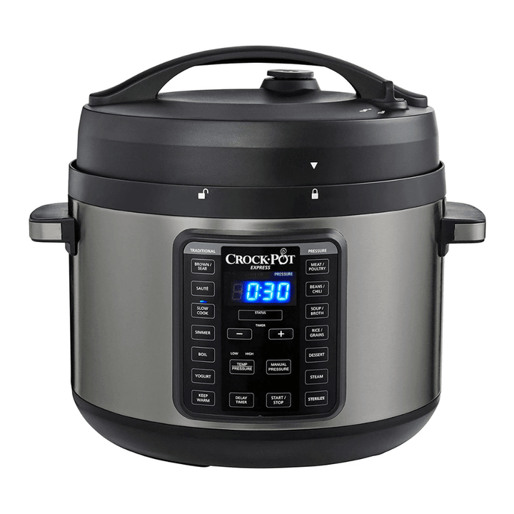 Crock-Pot 2097590 10-Qt. Express Crock Multi-Cooker with Easy Release Steam Dial, 10QT, Black Stainless