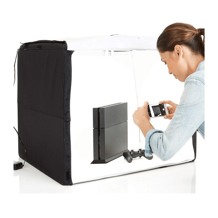 Amazon Basics Portable Foldable Photo Studio Box with LED Light, 25 x 30 x 25 Inches