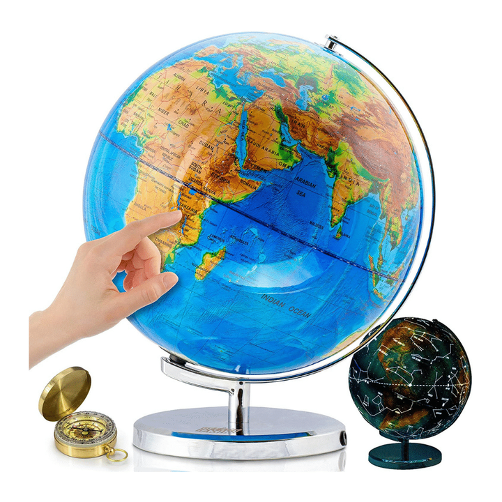 Get Life Basics World Globe with Stand - 13" Globes for Kids
