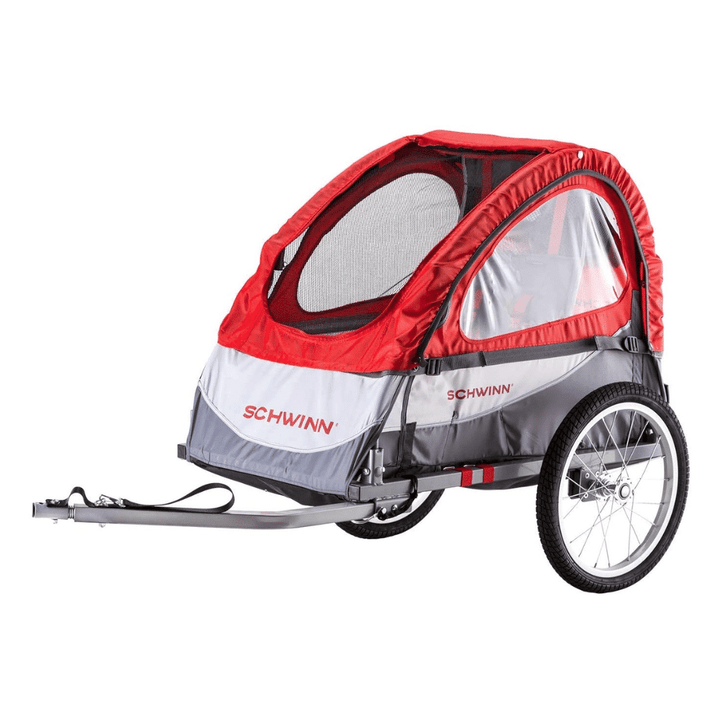 Schwinn Echo and Trailblazer Child Bike Trailer, Single and Double Baby Carrier, Canopy, 16-20-Inch Wheels