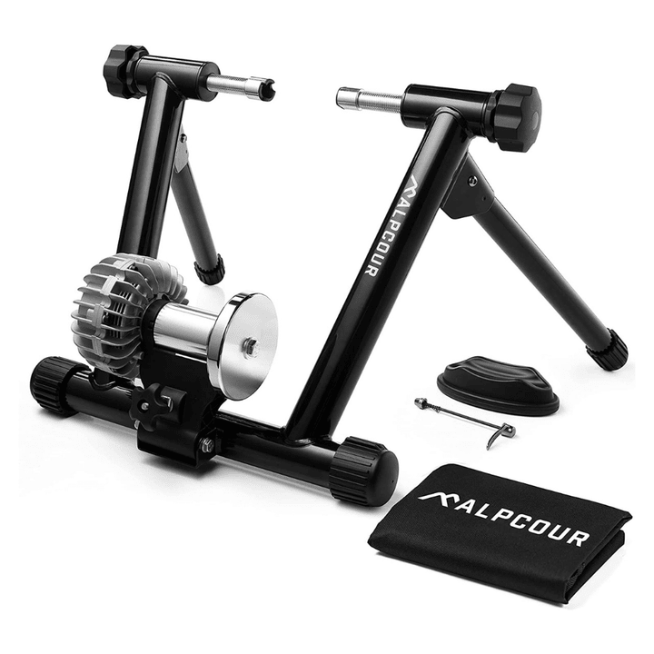 Alpcour Fluid Bike Trainer Stand for Indoor Riding, Noise Reduction, Progressive Resistance, Dual-Lock System