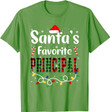 Santa's Favorite Principal Matching Family Xmas Pajamas T-Shirt