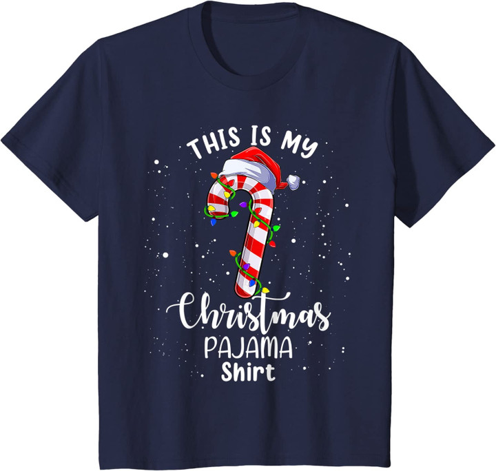 This Is My Christmas Pajama Shirt Candy Cane Kids Boys Girls T-Shirt