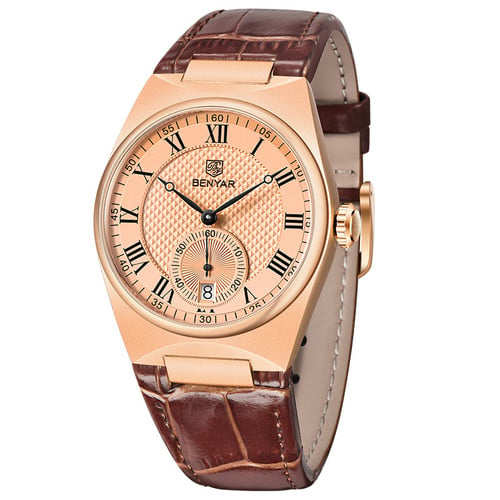 BENYAR Top Brand New Men Watches Leather Strap Luxury Waterproof Sport Quartz Watch Men Clock Reloj Hombre BY-5199