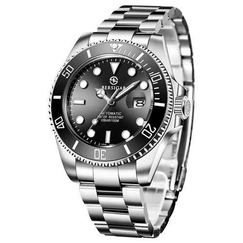 BERSIGAR New Men Mechanical Wristwatch Luxury Ceramic Bezel Automatic Watch Sapphire Glass Watch for Men Relogio Masculino BG-1639