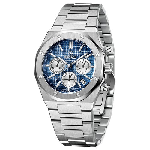 2023 New BERSIGAR Men's Sports Quartz Watches Top Brand Sapphire Stainless Steel 200m Waterproof Chronograph Reloj Hombre BG-1707