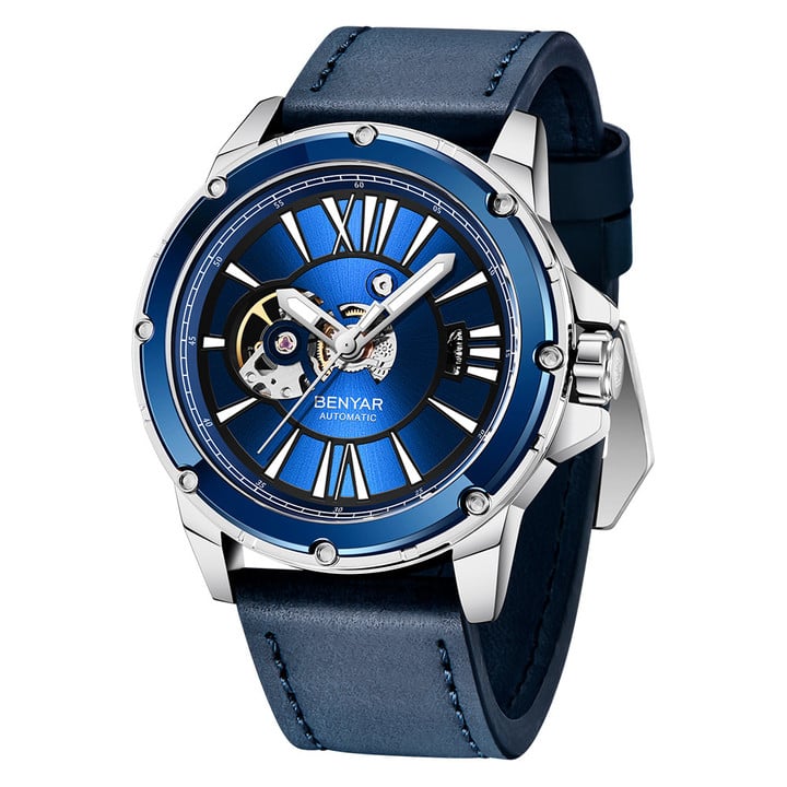 2021 BENYAR New Men Mechanical Watches 3Bar Waterproof Sports Tourbillon Watch for Men Luxury Hollow design automatic watch BY-5183