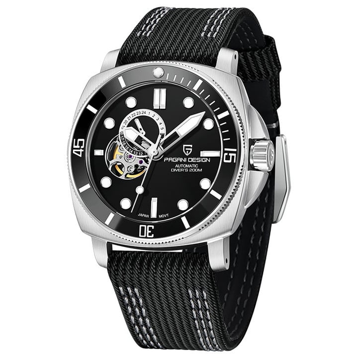 PAGANI DESIGN Men's Automatic Watches 43mm Stainless Steel Mechanical Wristwatches Sapphird Watches 20bar Waterproof 1736