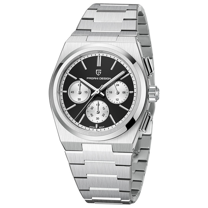 PAGANI DESIGN New Stainless Steel Bezel Men Quartz wristwatches Luxury Sapphire Glass Chronograph TMI machine VK63 Watch Men reloj hombre PD-1761