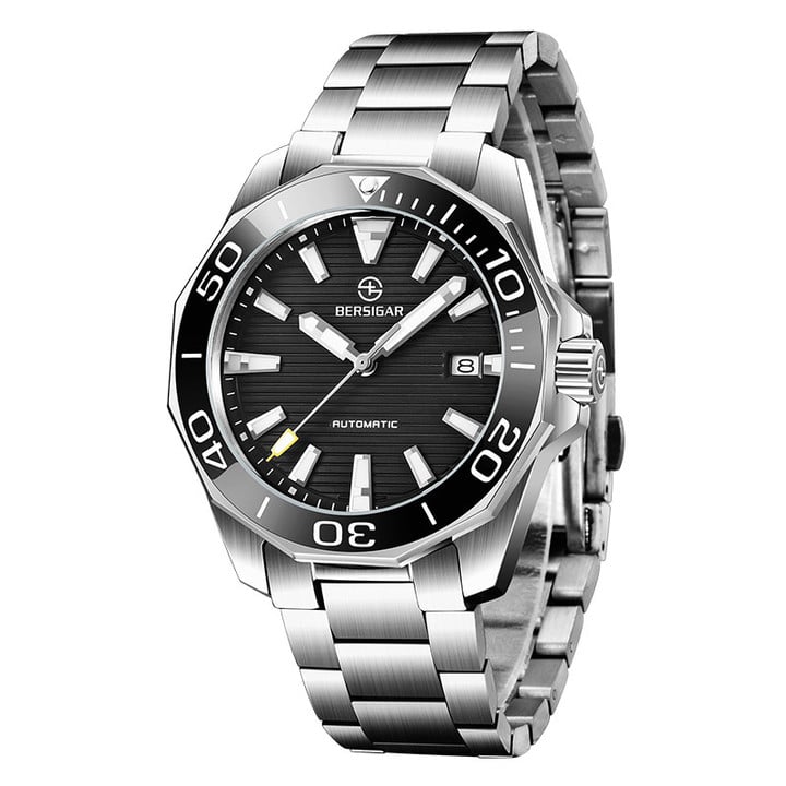BERSIGAR TMI NH35A Luxury Brand Men's Mechanical Wristwatch Luminous 100M Waterproof Watches Sapphire Diving Clock Man BG-1668
