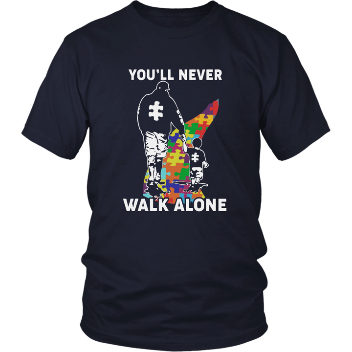 Father And Son Autism You Will Never Walk Alone Shirt