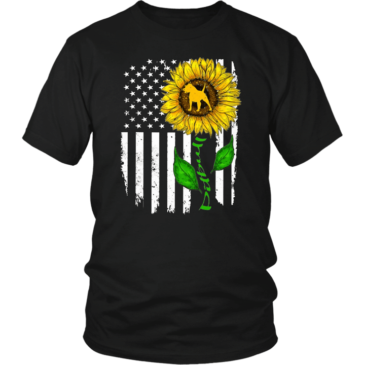 I Love My Pitbull American Flag Sunflower Mask T-Shirt