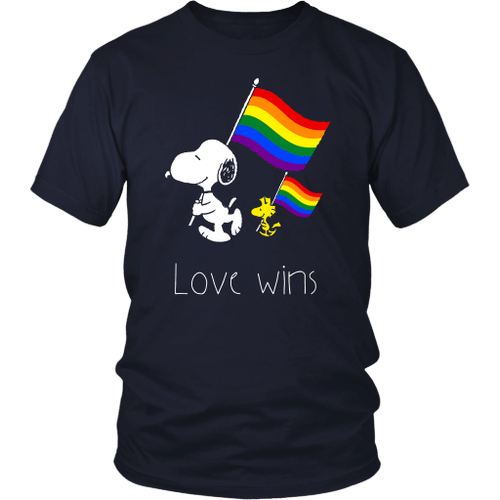 LGBT SNOOPY AND WOODSTOCK LOVE WINS SHIRT SUPPORT LGBT
