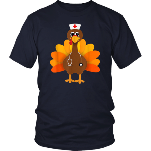 Thanksgiving Scrub Tops Women Turkey Nurse Holiday Nursing T-Shirt