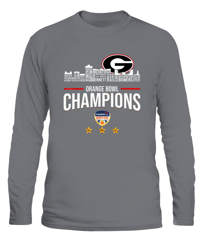 2022 Georgia Orange Bowl sec national Merch Championship T-Shirt Georgia Bulldogs - Unisex Long Sleeve