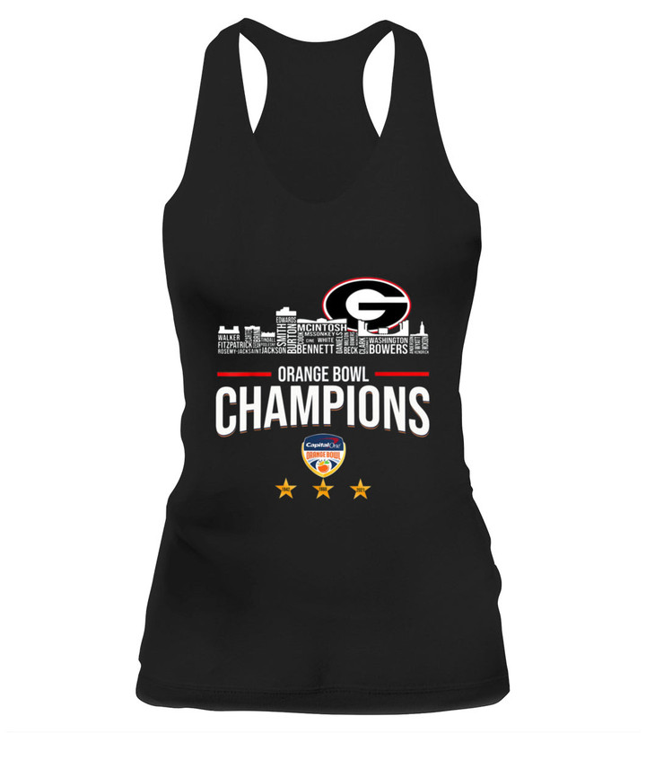 2022 Georgia Orange Bowl sec national Merch Championship T-Shirt Georgia Bulldogs - Women's Tank - Racerback
