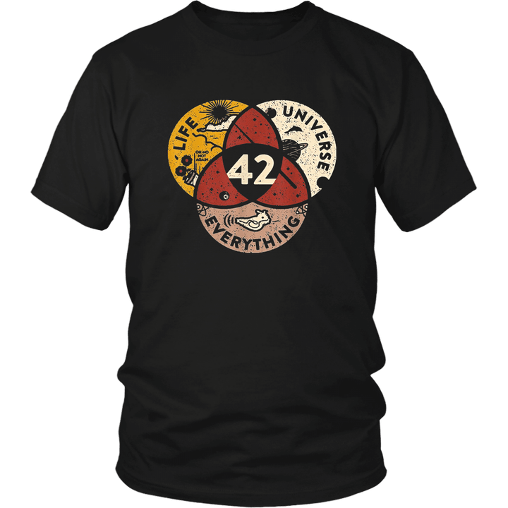 42 Answer to Life Universe and Everything T-Shirt