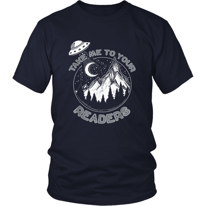 Alien Reading English Teacher Library Space Funny T-shirt