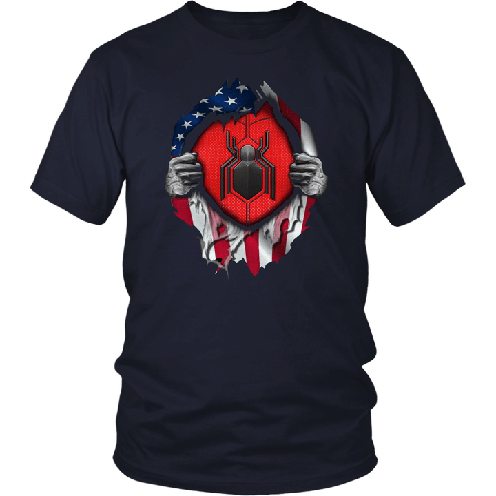 American flag blood inside me Spider-Man shirt