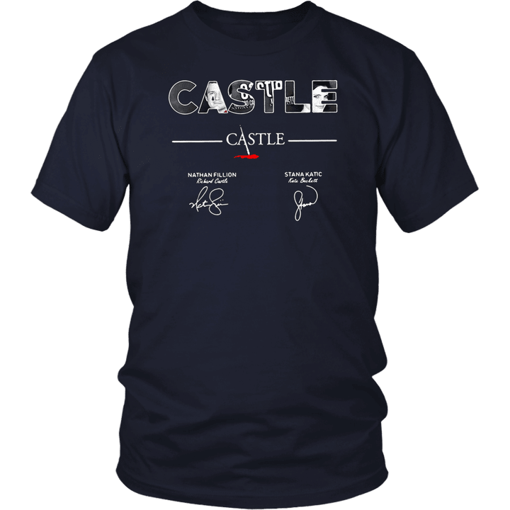 Castle Nathan Fillion Stana Katic Signatures Shirt
