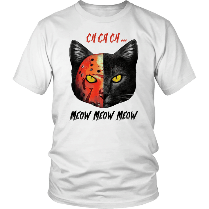 Jason Vorhees black cat ch ch ch meow meow meow shirt