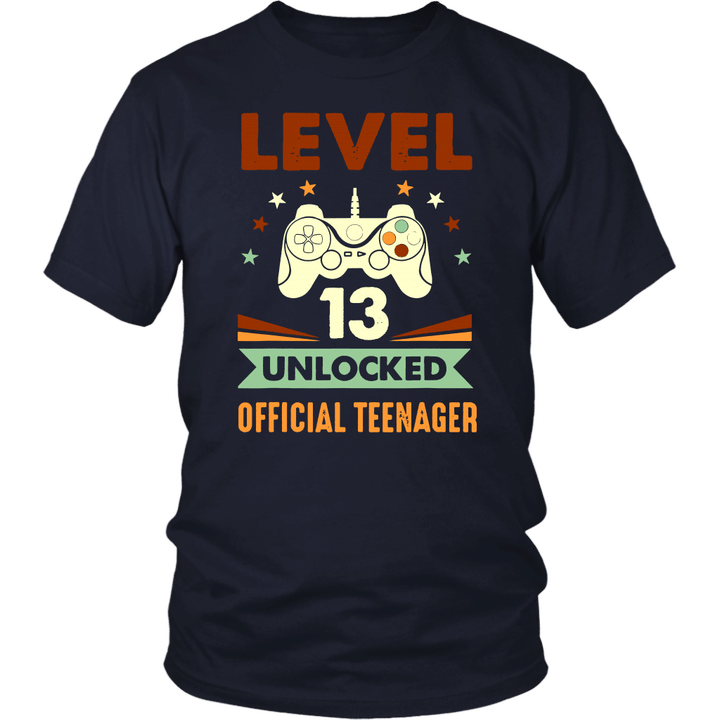 Official Teenager 13th Birthday T-Shirt Level 13 Unlocked