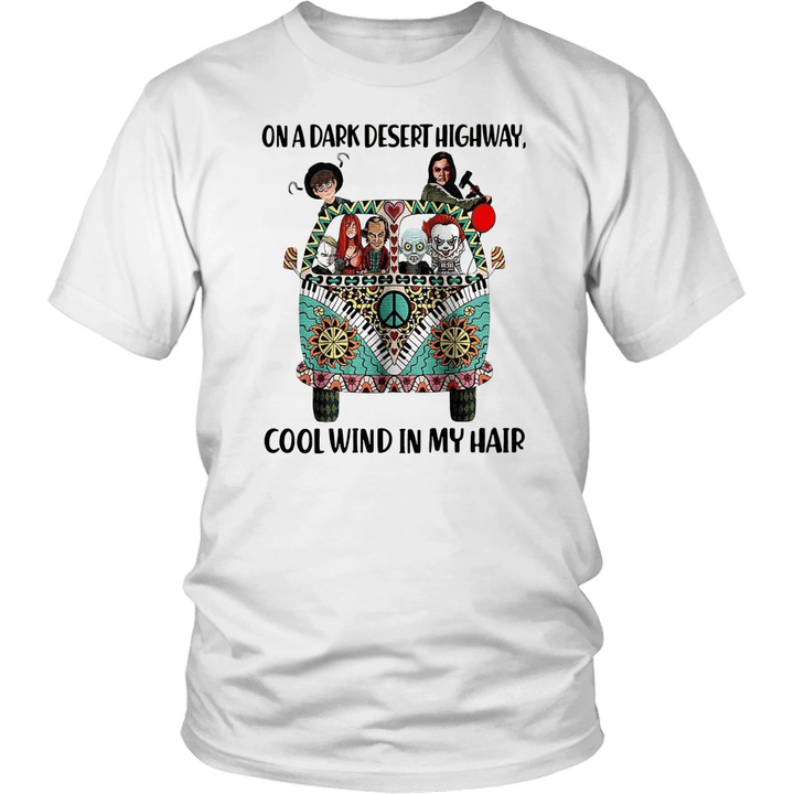 On a dark desert highway cool wind in my hair characters shirt Stephen King