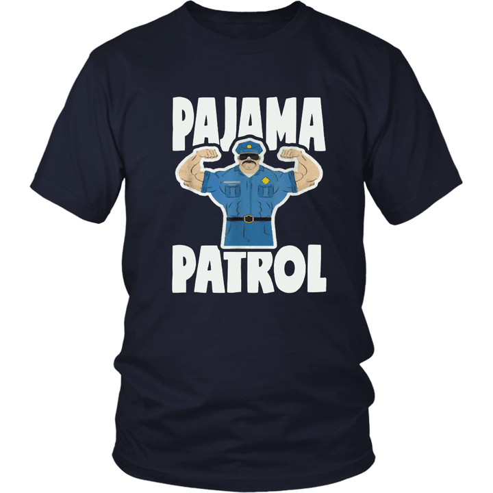 Pajama Patrol Muscle Police Officer Bed Time PJ T-Shirt