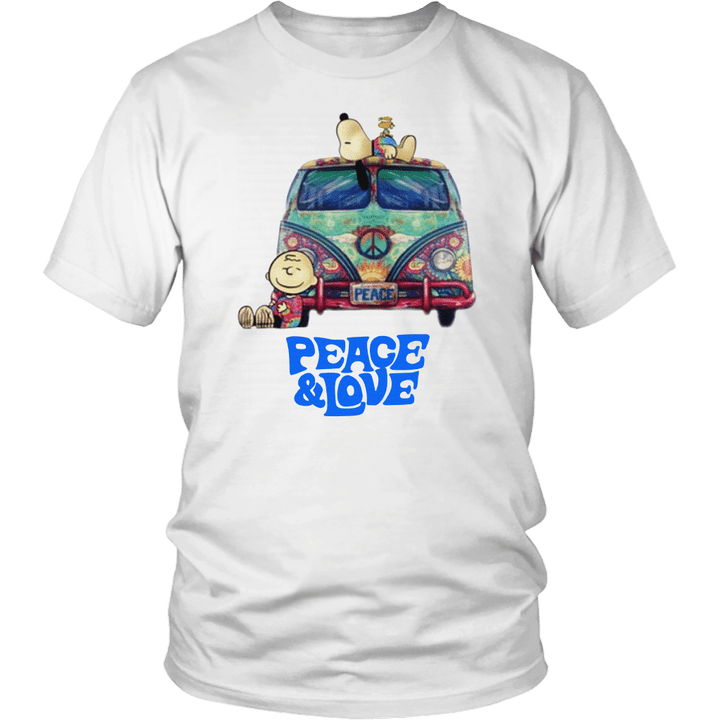 PEACE & LOVE SHIRT SNOOPY AND CHARLIE - Trippy Little Hippie