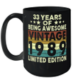 33 Years Of Being Awesome Vintage 1989 Limited Edition Mug